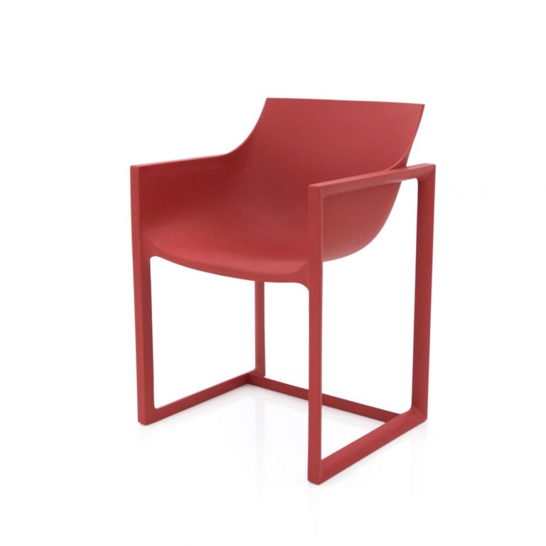 A red Wall Street Chair by Vondom.