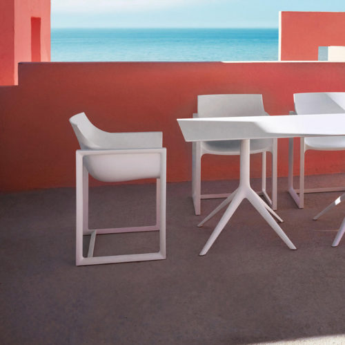 A group of wall street chairs in use by Vondom.
