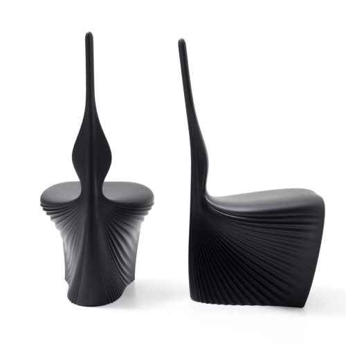 2 Black Biophilia dining chairs by Vondom.
