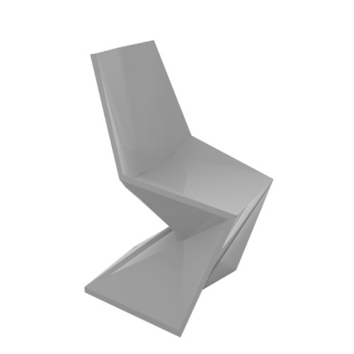 The Vertex dining chair by Vondom in grey.