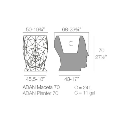 ADAN MEDIUM PLANTER <br/> By Vondom <br/><br/> IN STOCK - Image 6