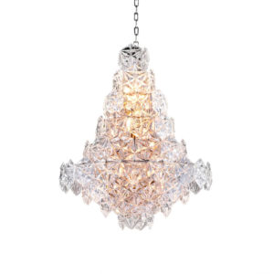Chandelier Hermitage by Eichholtz features glass facets reflecting like glimmering ice crystals