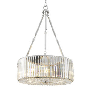 Chandelier Infinity by Eichholtz with decorative crystal glass rods in a nickel finish