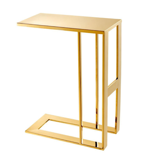 Luxurious Side Table Pierre by Eichholtz in a gold or polished stainless steel finish