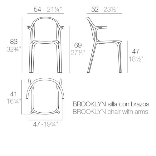 BROOKLYN CHAIR WITH ARMS <br/> By Vondom - Image 6