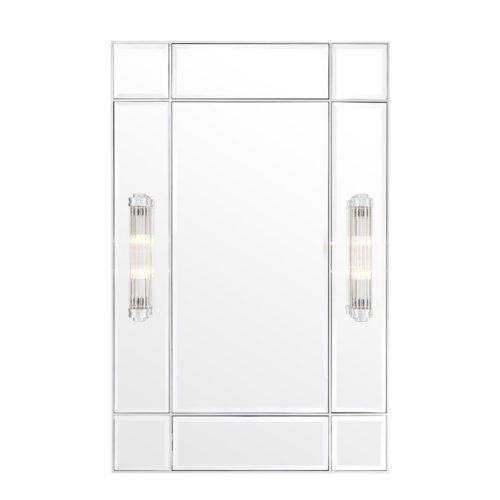 Mirror Beaumont by Eichholtz in a nickel finish frame with bevelled mirror glass