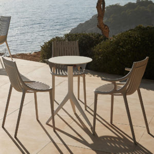 The Ibiza chair with arms in use by Vondom.
