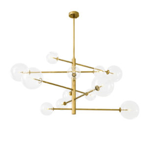 Chandelier Argento by Eichholtz with 12 hand-blown clear glass globes