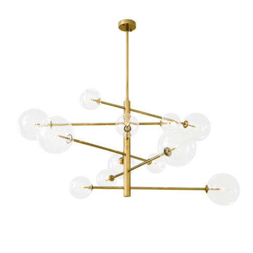 Chandelier Argento by Eichholtz with 12 hand-blown clear glass globes