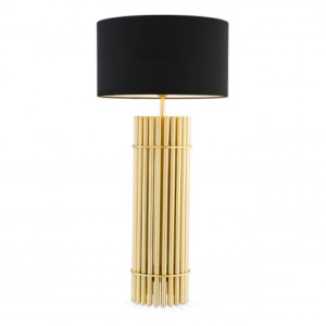 Table Lamp Reef by Eichholtz in polished brass finish with black shade