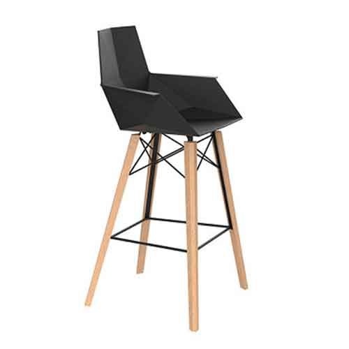 FAZ WOOD BARSTOOL WITH ARMS  <br/> By Vondom - Image 2