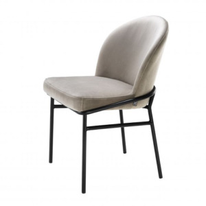 Luxurious Dining Chair Willis by Eichholtz is a set of 2 chairs in various colour and fabric options with black finished legs