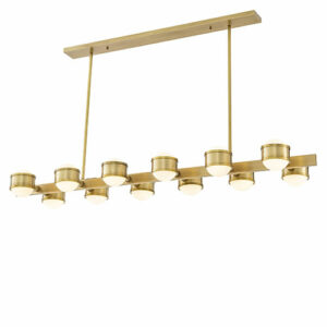 Aldo Chandelier by Eichholtz antique brass finish pendant with12 lights