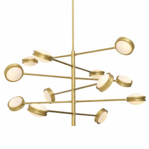 Chandelier Blaize by Eichholtz six tier lighting fixture antique brass finish