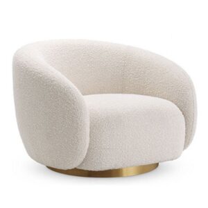 Occasional Designer Chair Brice by Eichholtz with a brushed brass swivel base