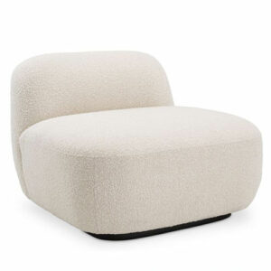Designer Occasional Chair BJÖRN by Eichholtz in bouclè cream fabric with a black base