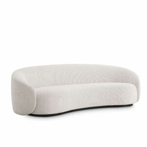 Designer luxurious Sofa Amore by Eichholtz in mademoiselle beige or lyssa off-white finish with a black base