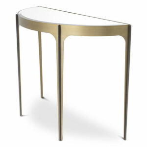 Designer Console Table Artemisa by Eichholtz in brushed brass and bronze finish with beveled mirror glass