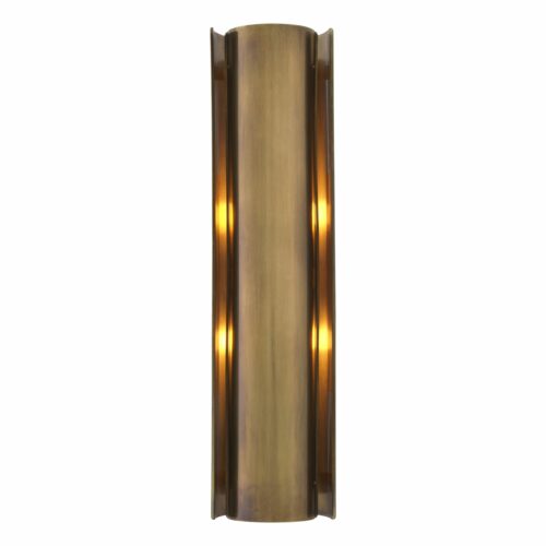 Wall Lamp Verge L by Eichholtz is a cylindrical vintage brass finish wall lamp