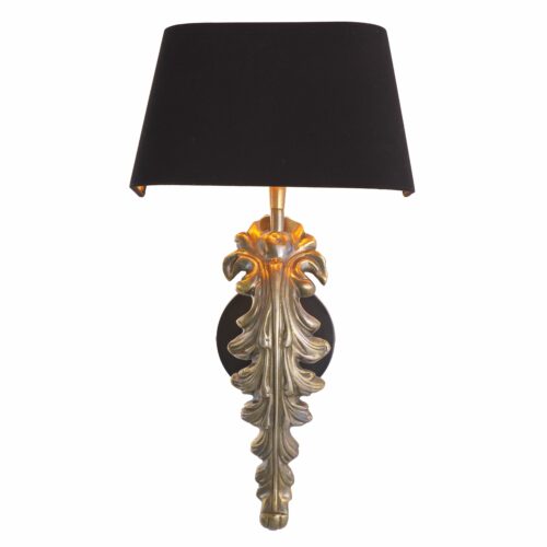 Wall Lamp Beau Site by Eichholtz in vintage brass finish with black shade