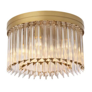 Ceiling Lamp Evina by Eichholtz a flush mount ceiling lamp with two rows of clear glass rods