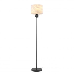 Floor lamp Etruscan by Eichholtz light brass or bronze highlight finish with alabaster shade
