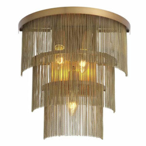 Wall Lamp Tissot by Eichholtz with three tiers of chains in bronze highlight or antique brass finish