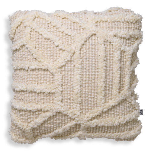 Ivory hand woven San Juan S Cushion by Eichholtz