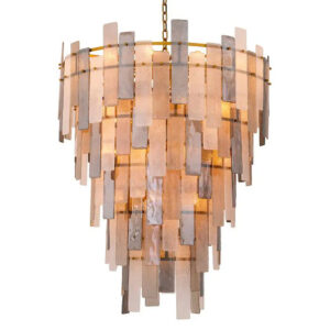 Classy and modern lighting fixture tapered frame antique brass finish hand blown glass Chandelier Greyson XXL by Eichholtz