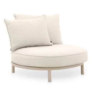 Outdoor Chair Laguno by Eichholtz in Sand Finish with lewis off-white / grey outdoor cushion set