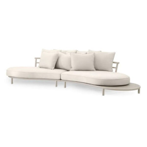 Outdoor Sofa Laguno by Eichholtz in sand finish with lewis off-white / grey cushion set