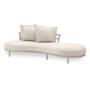 Outdoor Sofa Laguno Right by Eichholtz in sand finish with lewis off-white / grey cushion set
