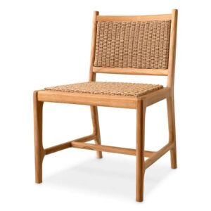 Outdoor Dining Chair Pivetti by Eichholtz in natural teak with natural weave