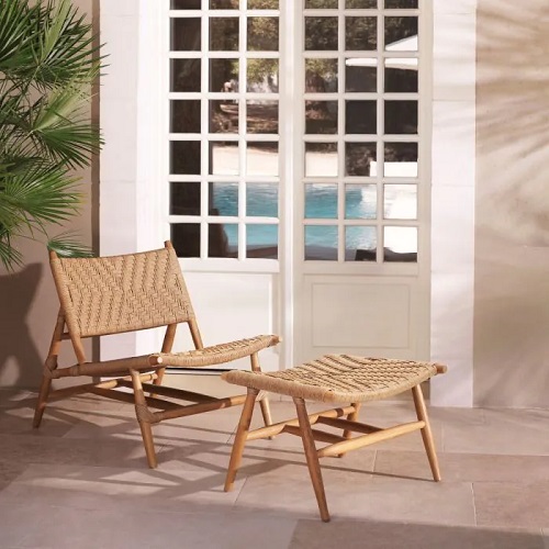 OUTDOOR CHAIR AND FOOT STOOL LAROC <br/> By Eichholtz - Image 2