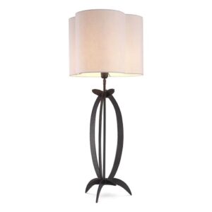 Designer Table Lamp Luciano by Eichholtz in bronze highlight finish and includes white shade