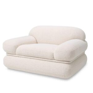 Designer Chair Menard by Eichholtz in bouclé cream finish