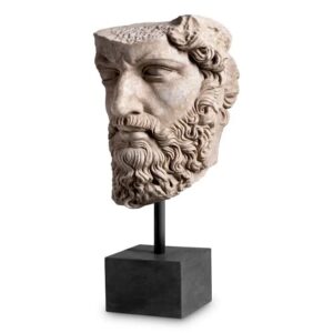 Bust of Lucius Verus by Eichholtz in marble with a black metal base and