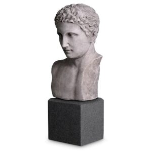 Bust Roman Imperial by Eichholtz with a black granite base and handcrafted from marble