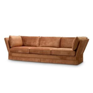 Elegant Sofa Belvedere by Eichholtz in wrey copper velvet. Capturing French inspiration