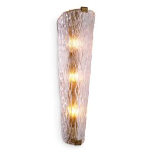 Designer Wall Lamp Todd by Eichholtz in antique brass finish and homemade glass