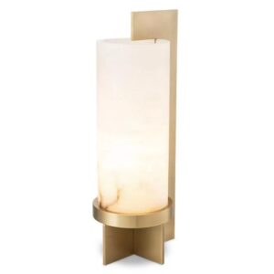 Table Lamp Atilla by Eichholtz in antique brass finish with a cylindrical alabaster shade