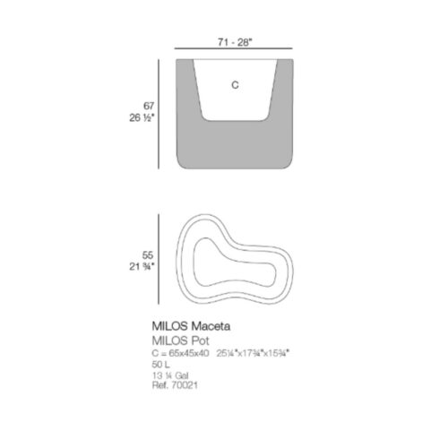 MILOS MEDIUM PLANTER <br/> By Vondom - Image 3