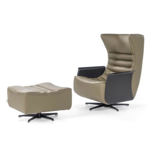 GERRIT SWIVEL ARMCHAIR AND OTTOMAN <br/> By Calia Italia - Image 5