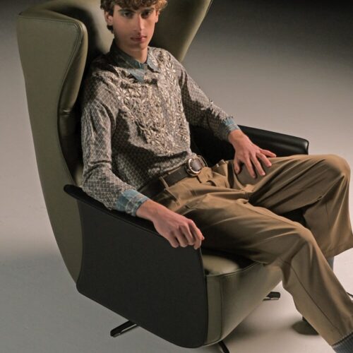 GERRIT SWIVEL ARMCHAIR AND OTTOMAN <br/> By Calia Italia - Image 8