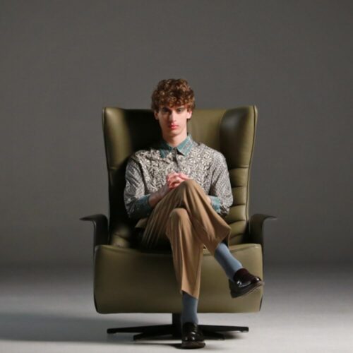 GERRIT SWIVEL ARMCHAIR AND OTTOMAN <br/> By Calia Italia - Image 9